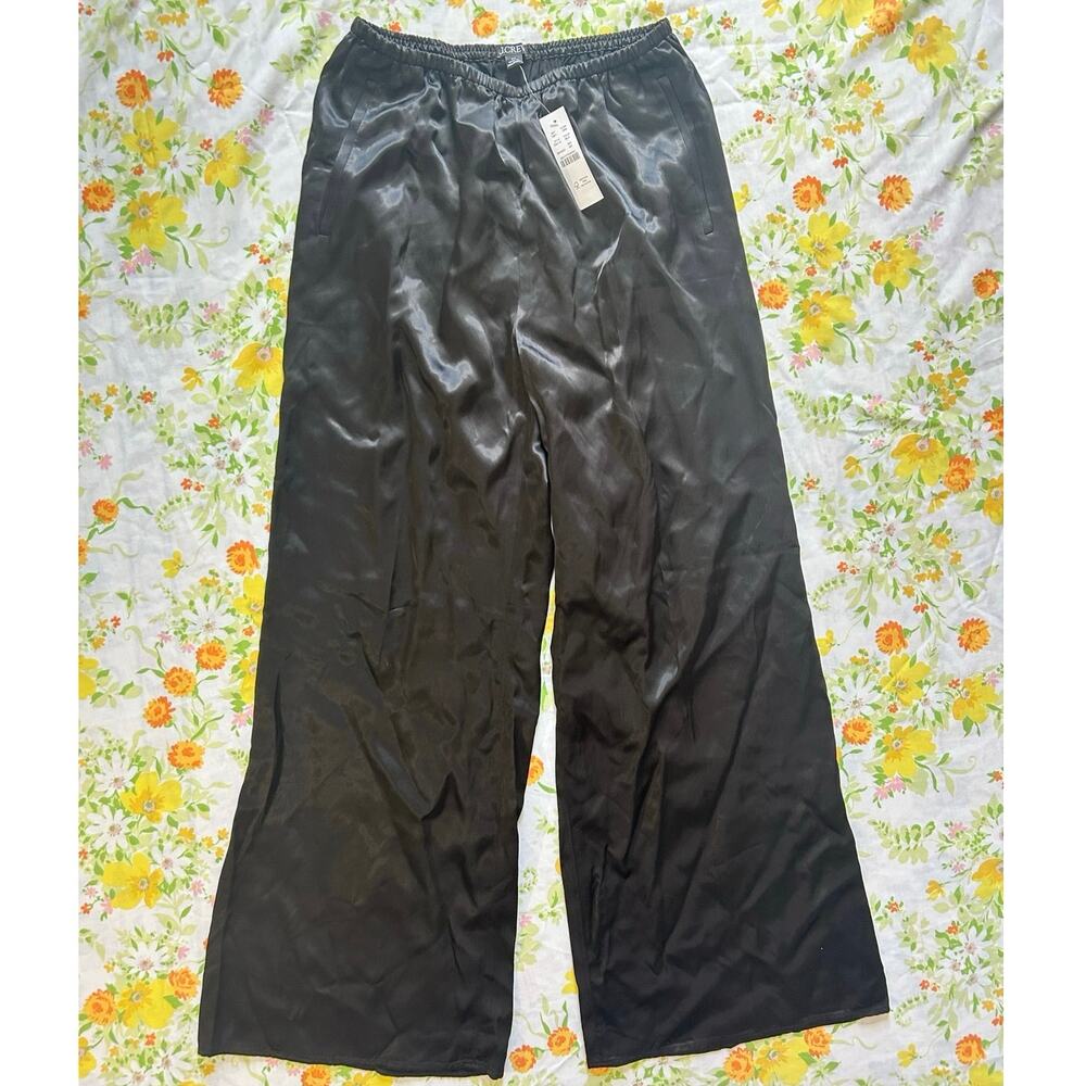 NWT j crew black silky pants